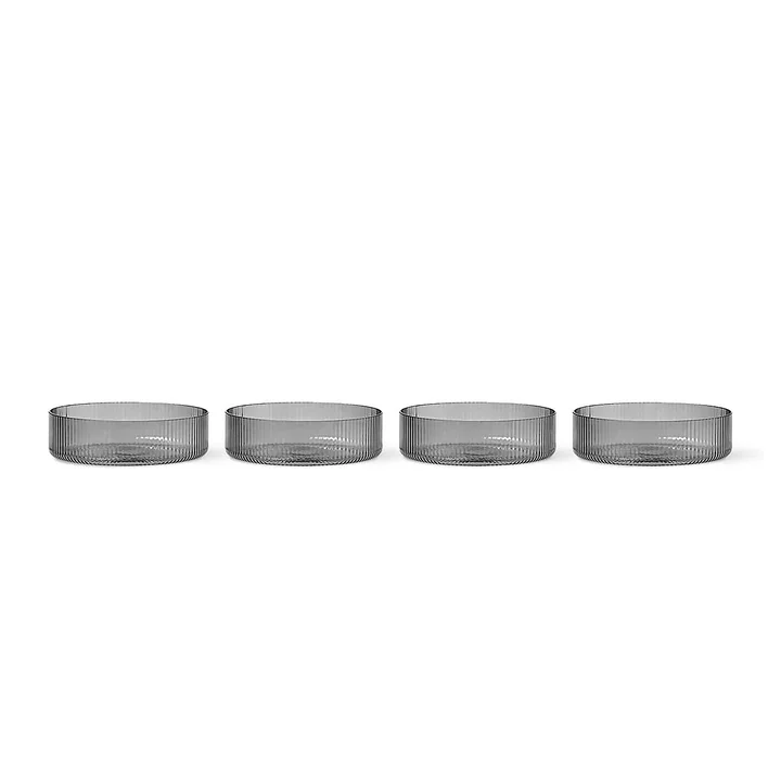 Ferm Living - Ripple Bol, smoked grey (set de 4)