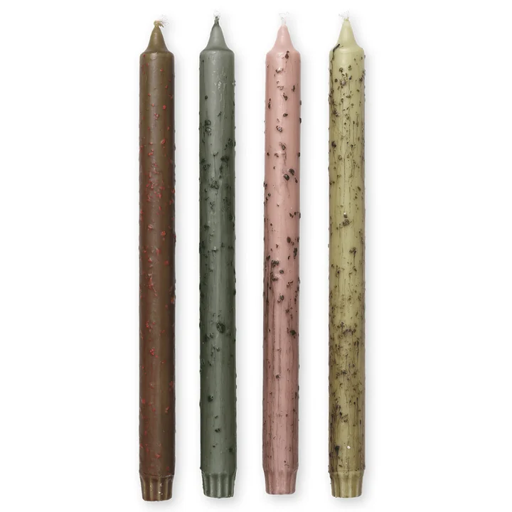 Mura Bougies à tige, multicolores (set de 4) de Ferm Living