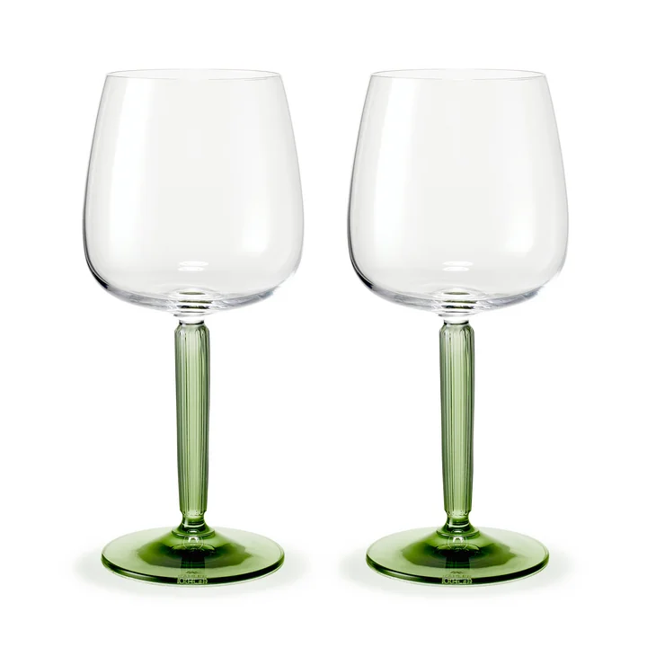 Hammershøi Verres à vin de Kähler Design dans la version vin rouge vert
