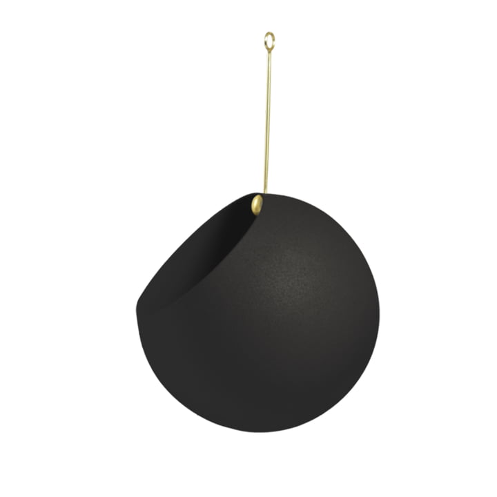 Globe Pot de fleurs suspendu de AYTM dans la couleur noire