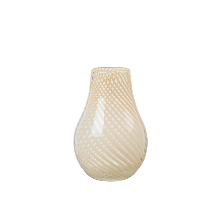 Ada Crossstripe Vase, H 22,5 cm, light yellow de Broste Copenhagen