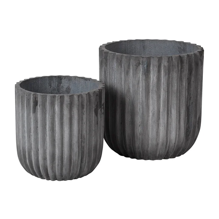 Fiber Pot de plantes, Ø 37 x 37 cm, charcoal (set de 2) de Broste Copenhagen