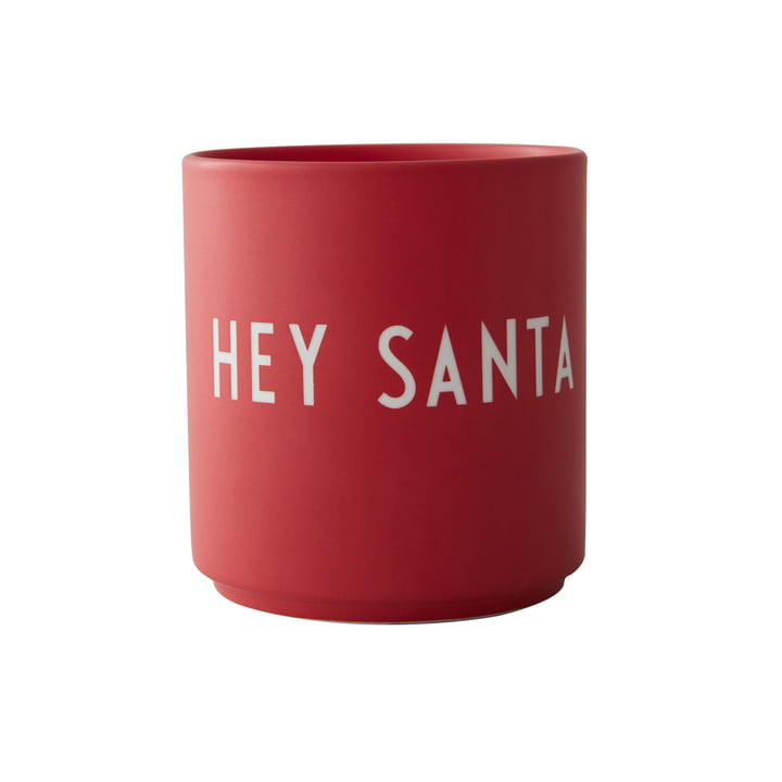 AJ Favourite Tasse en porcelaine, Hey Santa / rouge de Design Letters