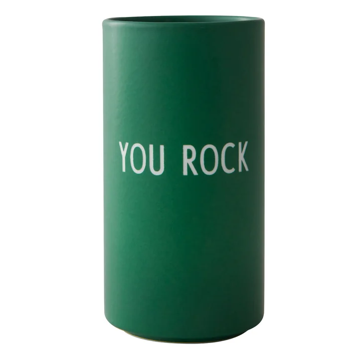 AJ Favourite Vase en porcelaine, You Rock / vert gazon de Design Letters