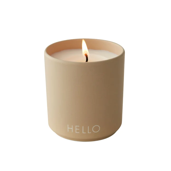 Bougie parfumée, Hello / beige de Design Letters