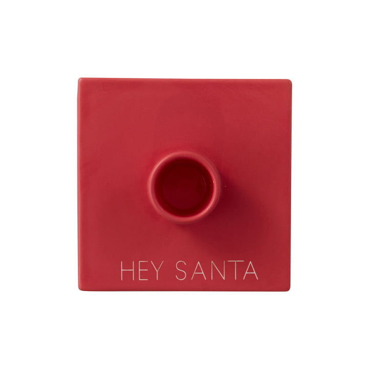 Tell your Christmas Story Bougeoir, Hey Santa / rouge de Design Letters