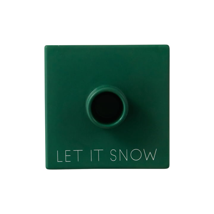 Tell your Christmas Story Bougeoir, Let it Snow / vert gazon de Design Letters