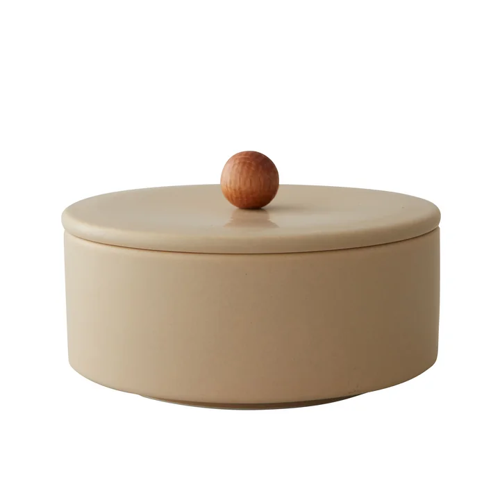 Treasure Boîte de rangement, Ø 12 x 8 cm, beige de Design Letters