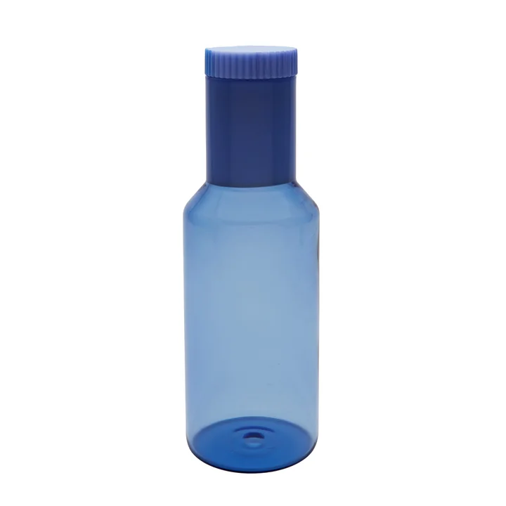 Tube Carafe en verre, 1 l, blue / milky blue de Design Letters