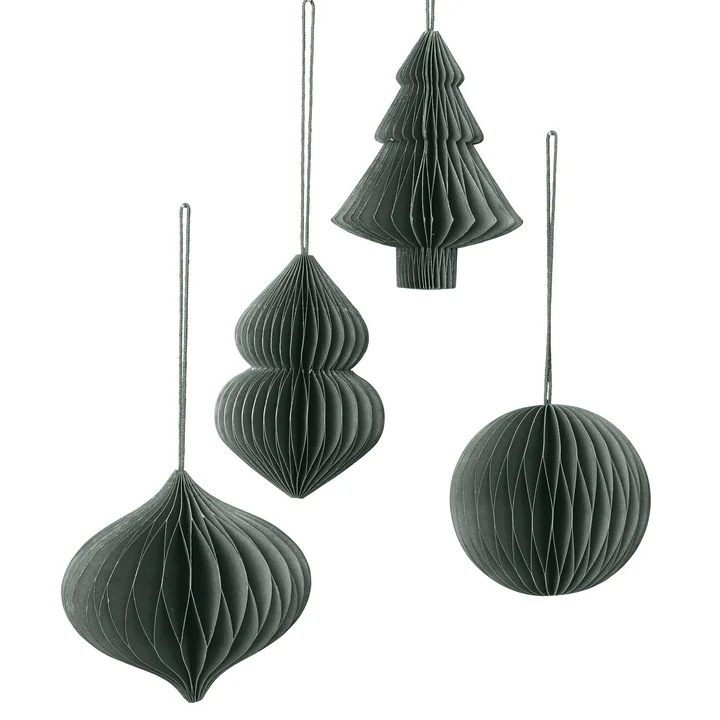 Christmas Mix Pendentifs décoratifs, Ø 9 x H 10 cm, thym (set de 4) de Broste Copenhagen