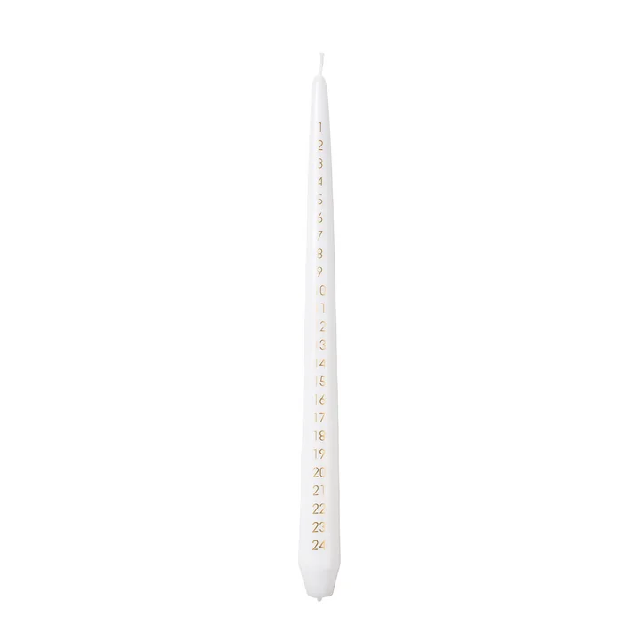 Taper Bougie de l'Avent, pure white / gold de Broste Copenhagen