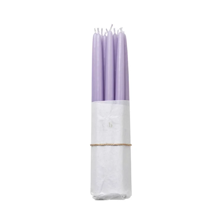 Tapers Bougies pointues trempées, Ø 1,2 cm, orchid light purple (set de 10) de Broste Copenhagen
