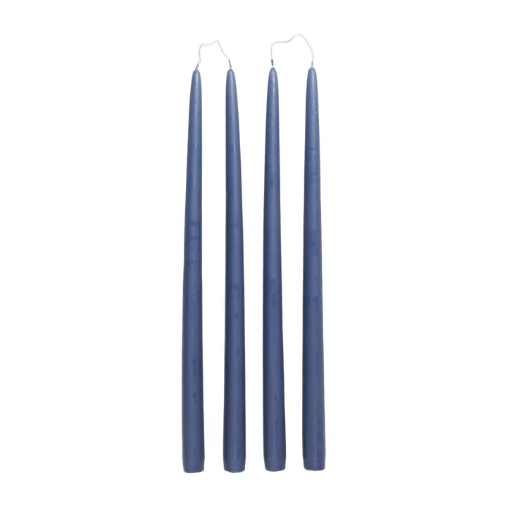 Bougies trempées, Ø 2,2 cm, baja blue (set de 4) de Broste Copenhagen