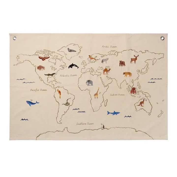 The World Carte des tissus, blanc cassé de Ferm Living
