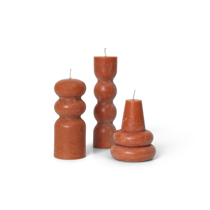 Torno Bougies (set de 3), ambre de ferm Living