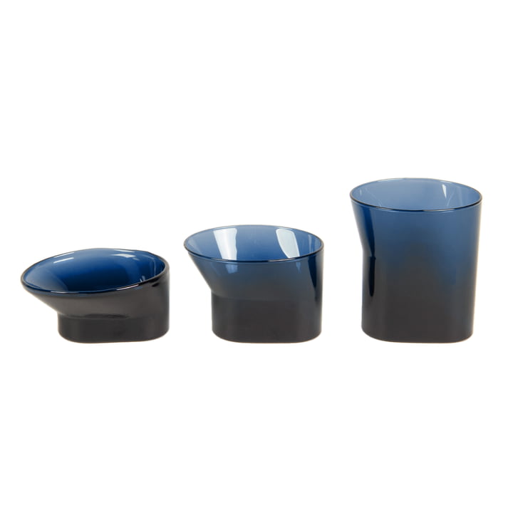 XLBoom - Cala Accessoires de salle de bain, bleu (set de 3)