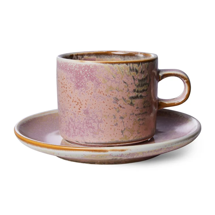 Chef Ceramics Tasse avec soucoupe, 220 ml, rustic pink de HKliving