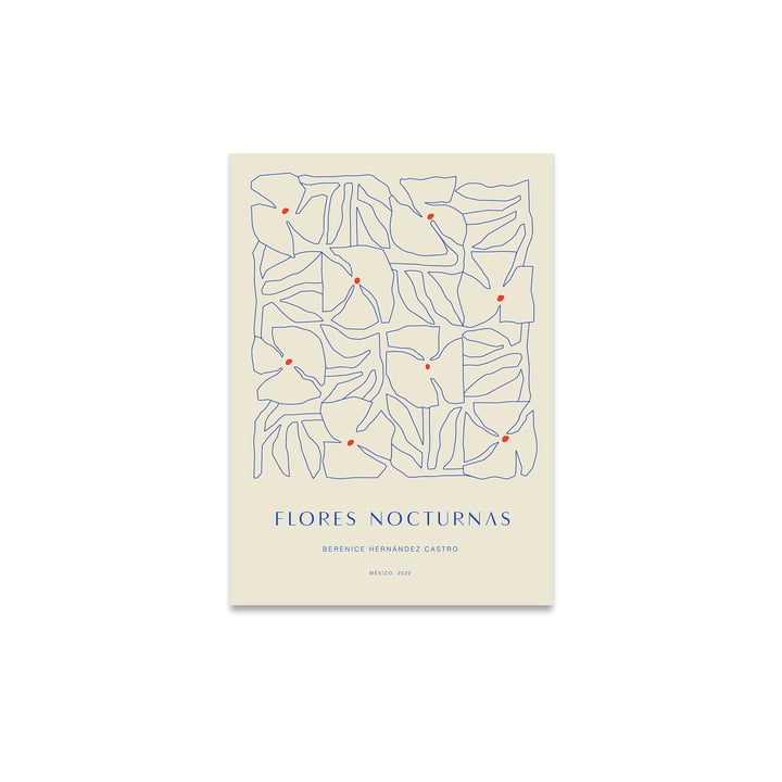 Flores Nocturnas 01 Poster dans la version 30 x 40 cm de Paper Collective