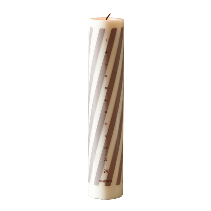 Bougie de l'Avent, H 25 cm, candy cane de Humdakin