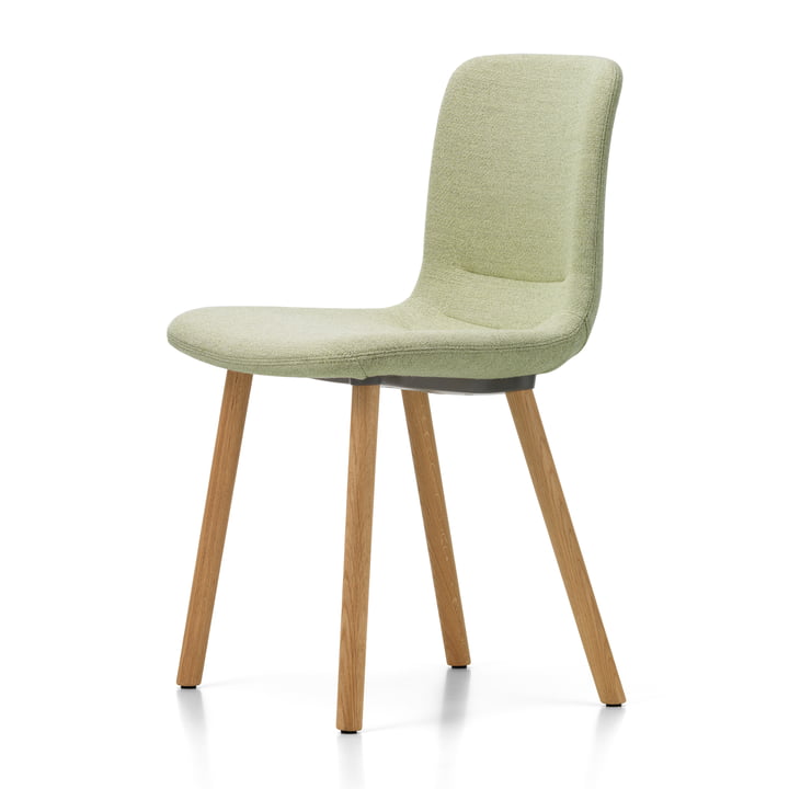HAL Soft Wood Chaise de Vitra en finition chêne naturel, Dumet bleu tendre/chartreuse