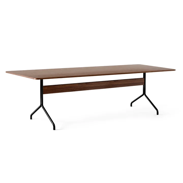 Pavilion Dining Table de salle à manger AV24, 250 x 110 cm, noyer laqué / piétement noir de & Tradition