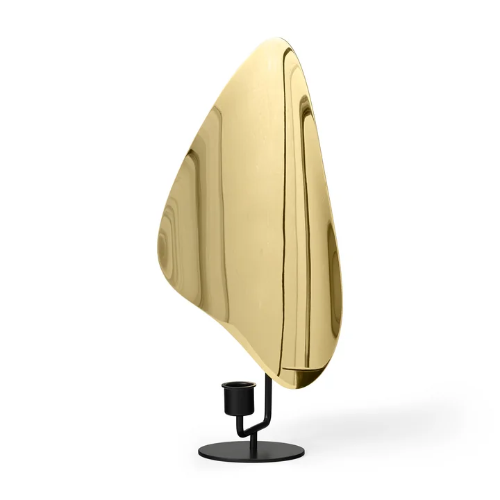 Flambeau bougeoir de Audo dans la version noir / laiton poli