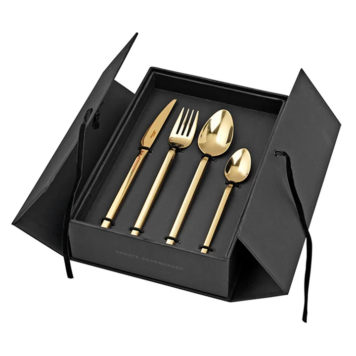 Le set de couverts Hune de Broste Copenhagen en or (16 pcs.)