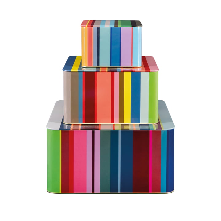 Set de boîtes en fer blanc de Remember dans la version Stripes