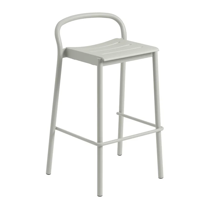 Linear Steel Tabouret de bar Outdoor, SH 75 cm, gris de Muuto