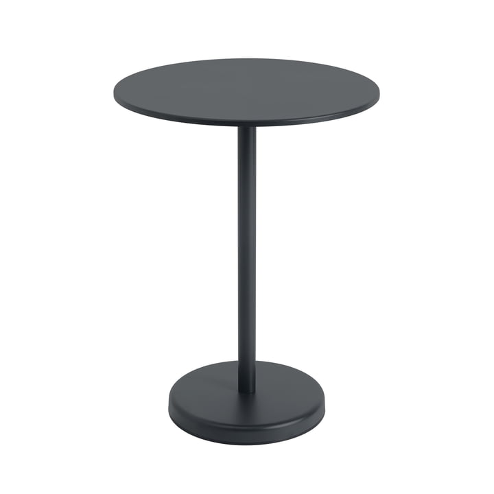 Linear Steel Table de bistrot Outdoor, Ø 70 x H 95 cm, noir de Muuto