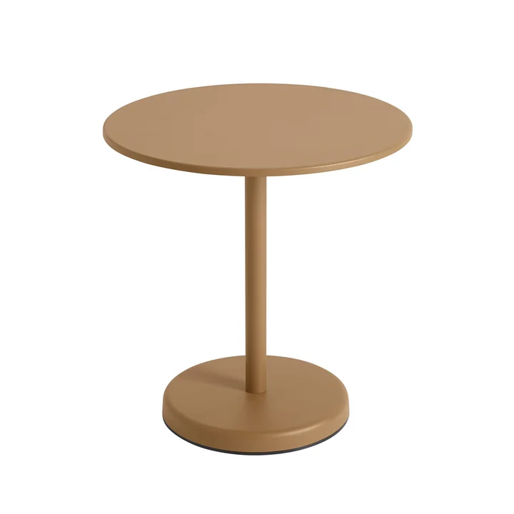 Linear Steel Table de bistrot Outdoor, Ø 70 x H 73 cm, burnt orange de Muuto