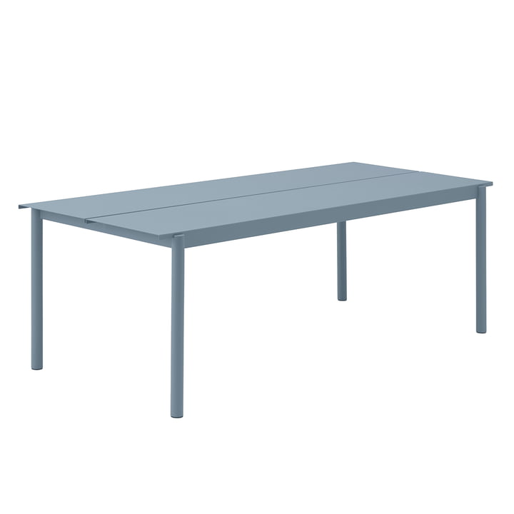 Linear Table en acier Outdoor, 90 x 220 cm, bleu clair de Muuto