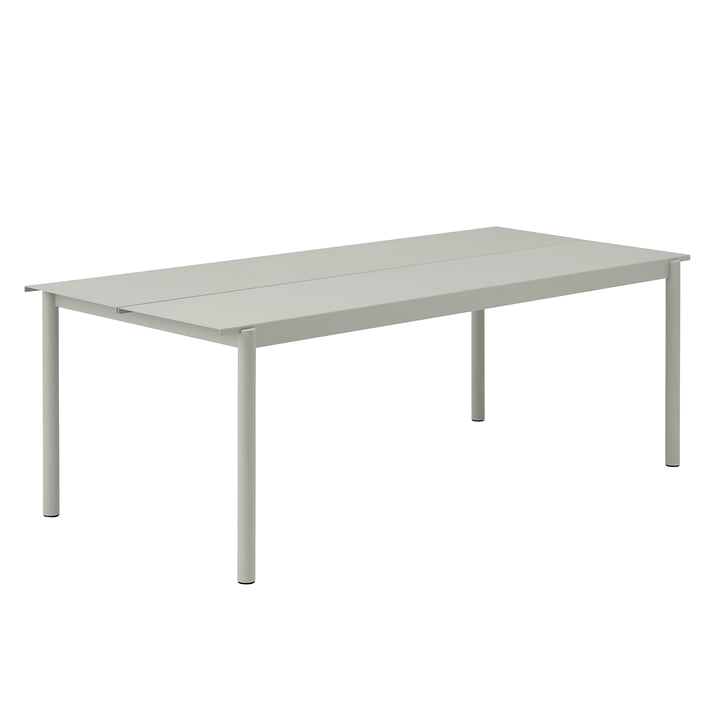 Linear Table en acier Outdoor, 90 x 220 cm, gris de Muuto