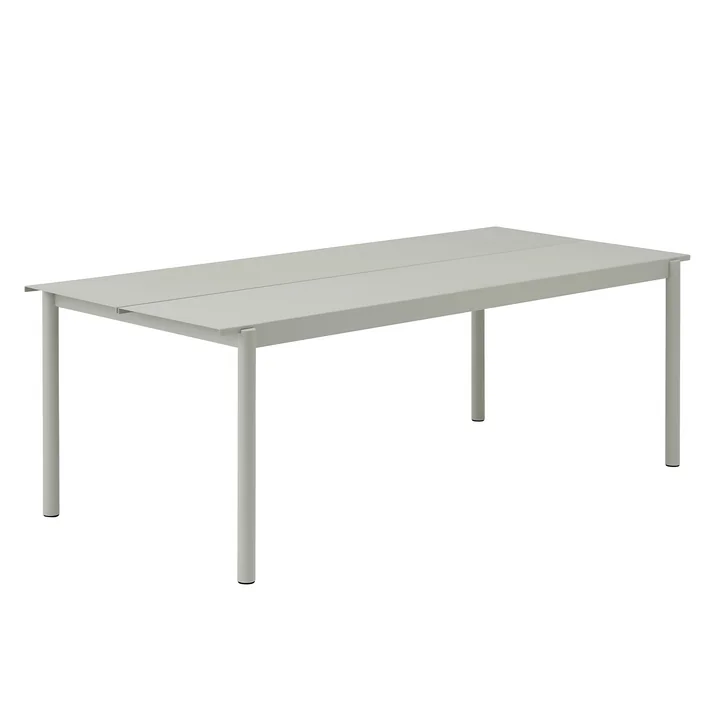 Linear Table en acier Outdoor, 90 x 220 cm, gris de Muuto