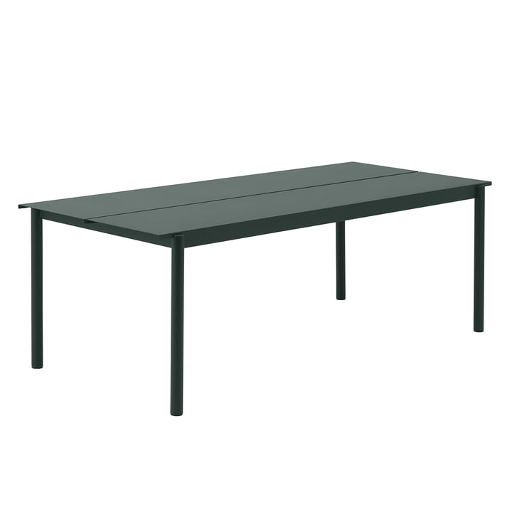 Linear Table en acier Outdoor, 90 x 220 cm, vert foncé de Muuto