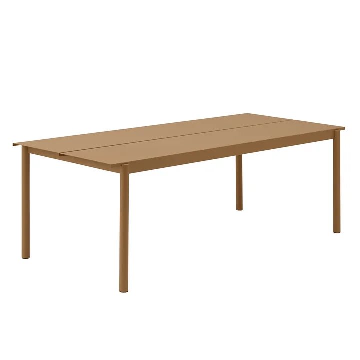 Linear table en acier Outdoor, 90 x 220 cm, burnt orange de Muuto