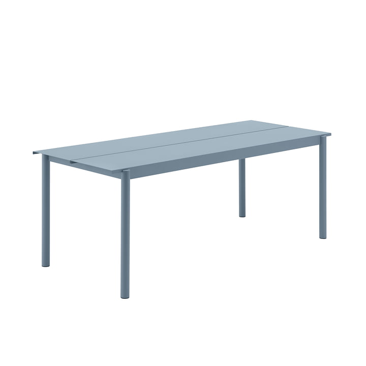 Linear Table en acier Outdoor, 75 x 200 cm, bleu clair de Muuto
