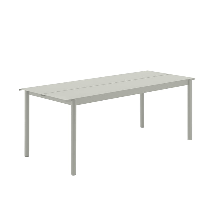 Table linéaire en acier Outdoor, 75 x 200 cm, grise de Muuto