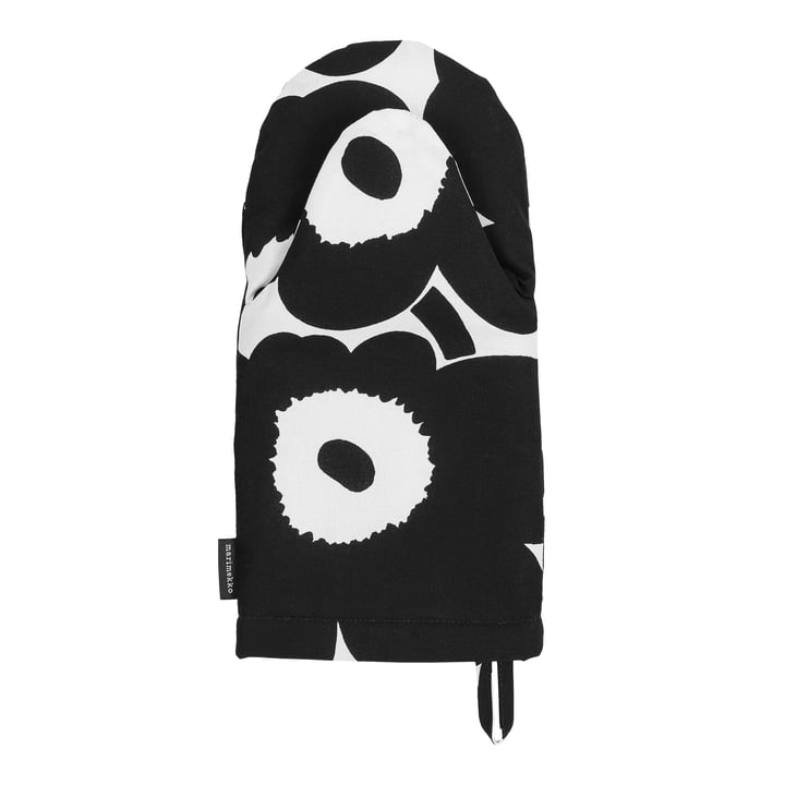 Pieni Unikko Gant de four, noir / blanc de Marimekko