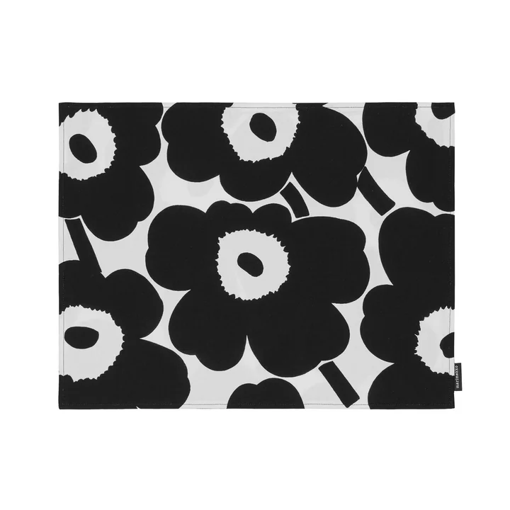 Marimekko - Pieni Unikko Set de table, 31 x 42 cm, noir / blanc