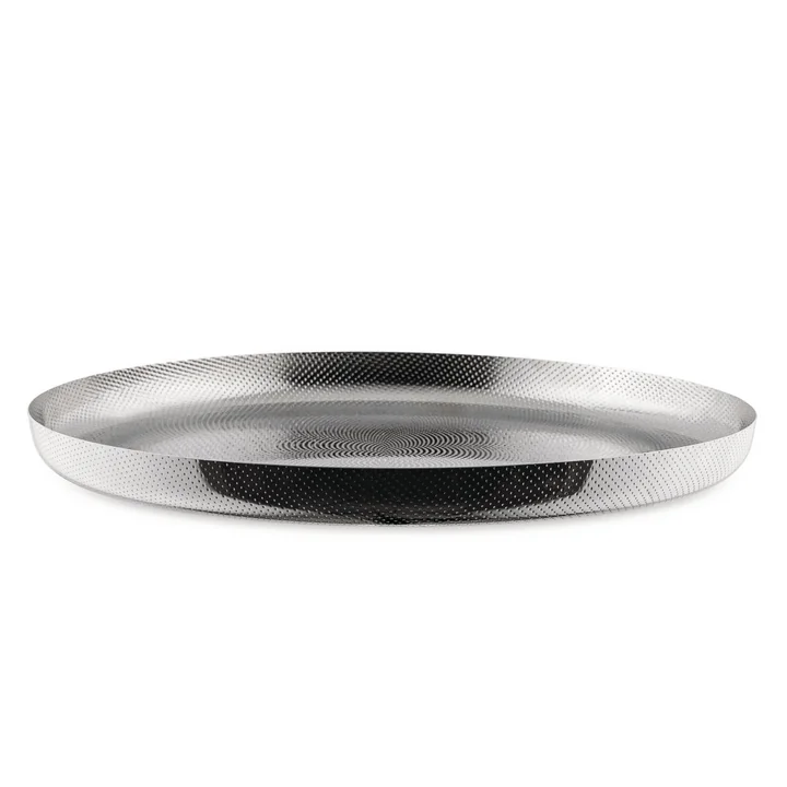 Plateau avec décor en relief JM15 en acier inoxydable de Alessi