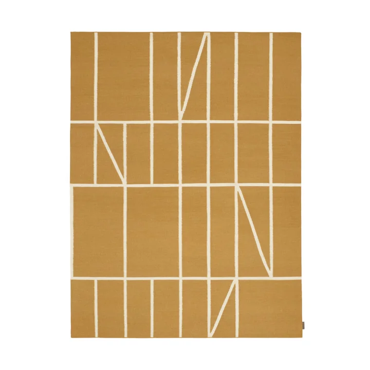 Kelim Untitled_AB13 Tapis, 180 x 240 cm, jaune / beige (0032 Sun) de Kvadrat