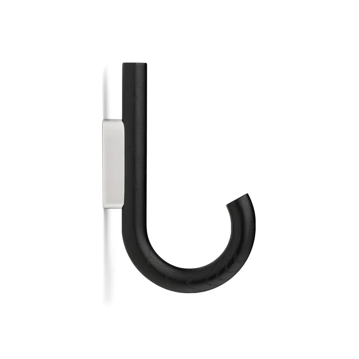 Crochet mural, chêne, noir / chrome de Gejst