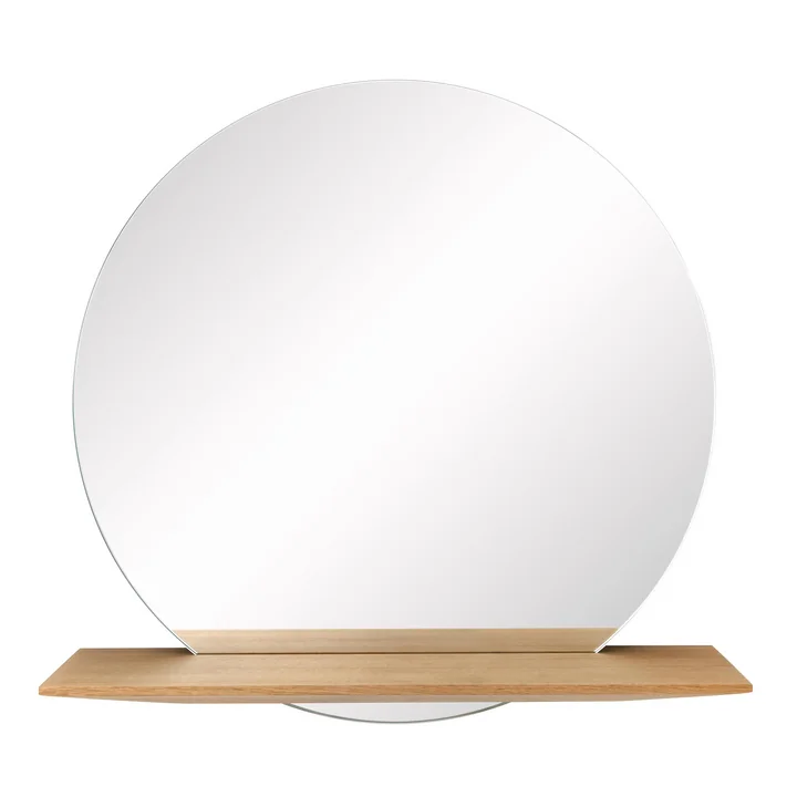 Cut Miroir mural, Ø 75 cm, chêne de Schönbuch