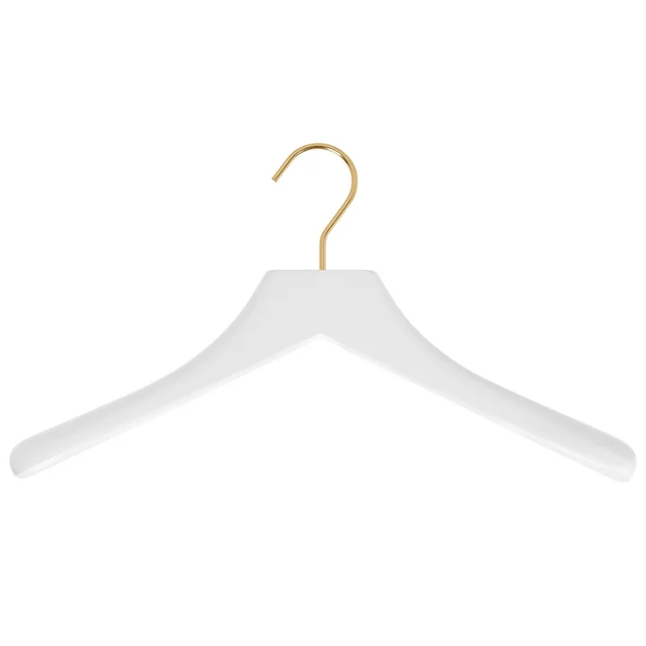 Cintre à vêtements 0112 , blanc neige / laiton de Schönbuch