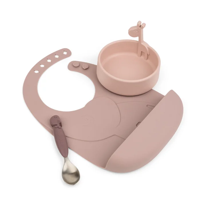 Peekaboo First Meal Set de vaisselle Deer Friends, rose de Done by Deer