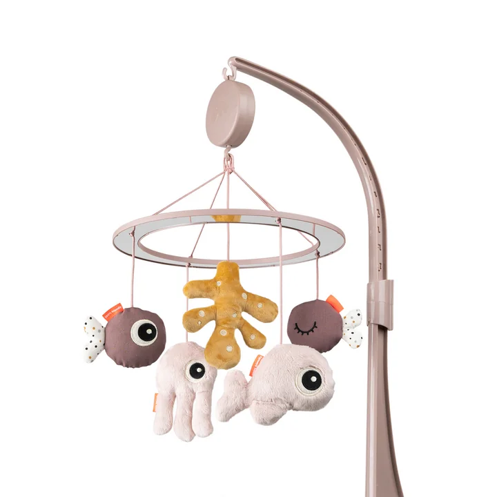 Mobile musical avec miroir Sea Friends, rose de Done by Deer