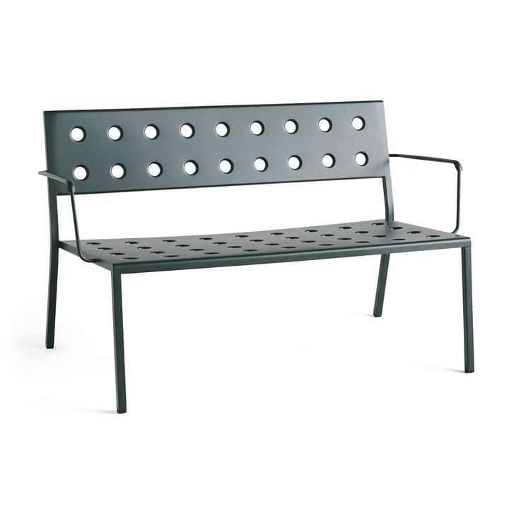 Balcony Banc de salon avec accoudoirs, L 121,5 cm, dark forest de Hay