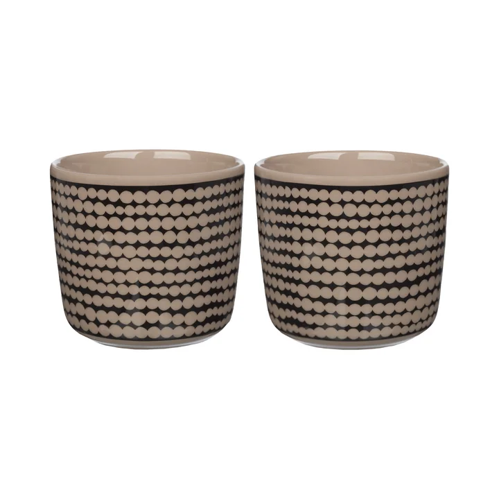 Oiva Siirtolapuutarha Gobelet (set de 2), 200 ml, terra / noir de Marimekko