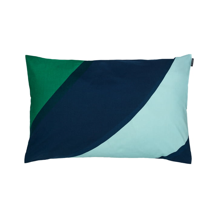 Savanni Taie d'oreiller 40 x 60 cm, vert / bleu foncé / menthe de Marimekko